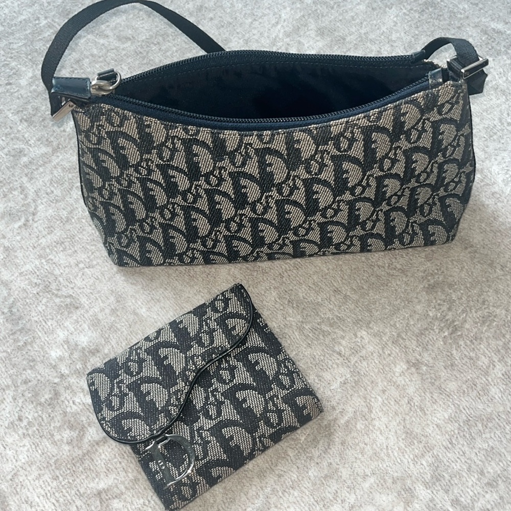 Vintage Dior Trotter Monogram Handbag and Wallet Bundle